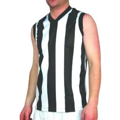 Aussie Rules Guernsey - Black White Stripes