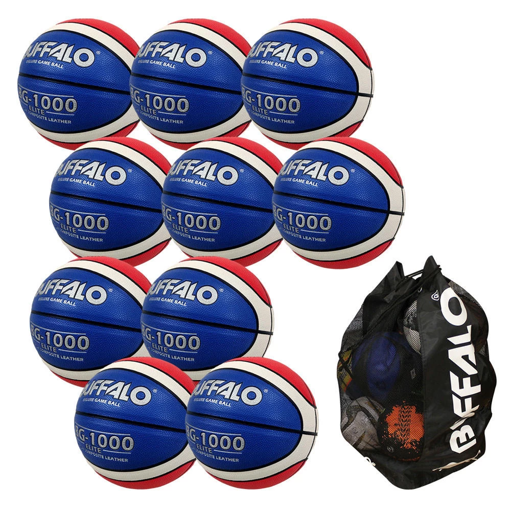 Buffalo Sports BG - 1000 Elite Premium Composite Basketball RWB 10 Pack 1 Buffalo Sports BG - 1000 Elite Premium Composite Basketball RWB 10 Pack