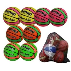 Buffalo Sports Hyper-Lite Cellular Rubber Basketball 2 Tone 8 Pack