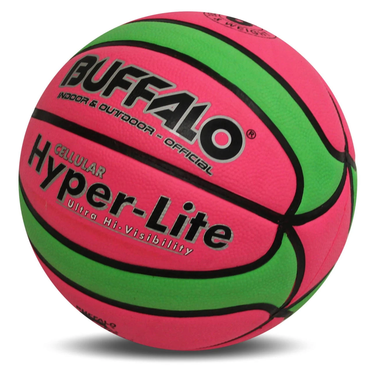 Buffalo Sports Hyper-Lite Cellular Rubber Basketball Neon Pink And Green 1 Buffalo Sports Hyper-Lite Cellular Rubber Basketball Neon Pink And Green