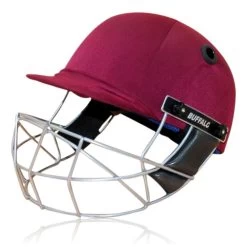 Buffalo Sports Matrix Cricket Helmet With Neck Protector - BSI Compliant Maroon