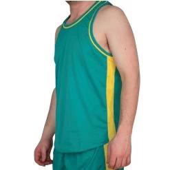 Multi Purpose Sports Singlet Male - Jade Green Gold