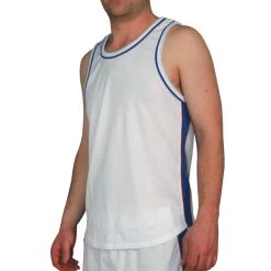 Multi Purpose Sports Singlet Male - White Blue Red