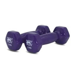 Vinyl Dipped Dumbbells - 1kg Dumbbells | Buffalo Sports