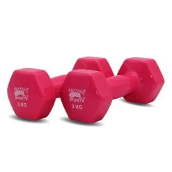 Vinyl Dipped Dumbbells - 3kg Dumbbells | Buffalo Sports