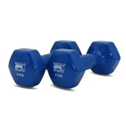 Vinyl Dipped Dumbbells - 5kg Dumbbells | Buffalo Sports