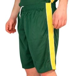 Multi Purpose Airflow Sports Shorts - Dark Green Gold White